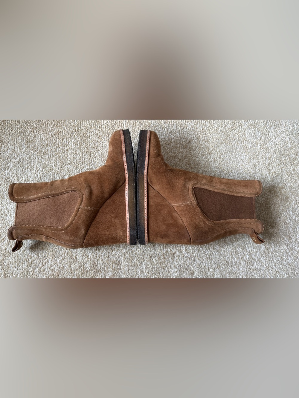 VERONICA BEARD AARI-2 Water-Repellent Wedge Chelsea Boots Suede Hazelwood Size 8 - Picture 9 of 15